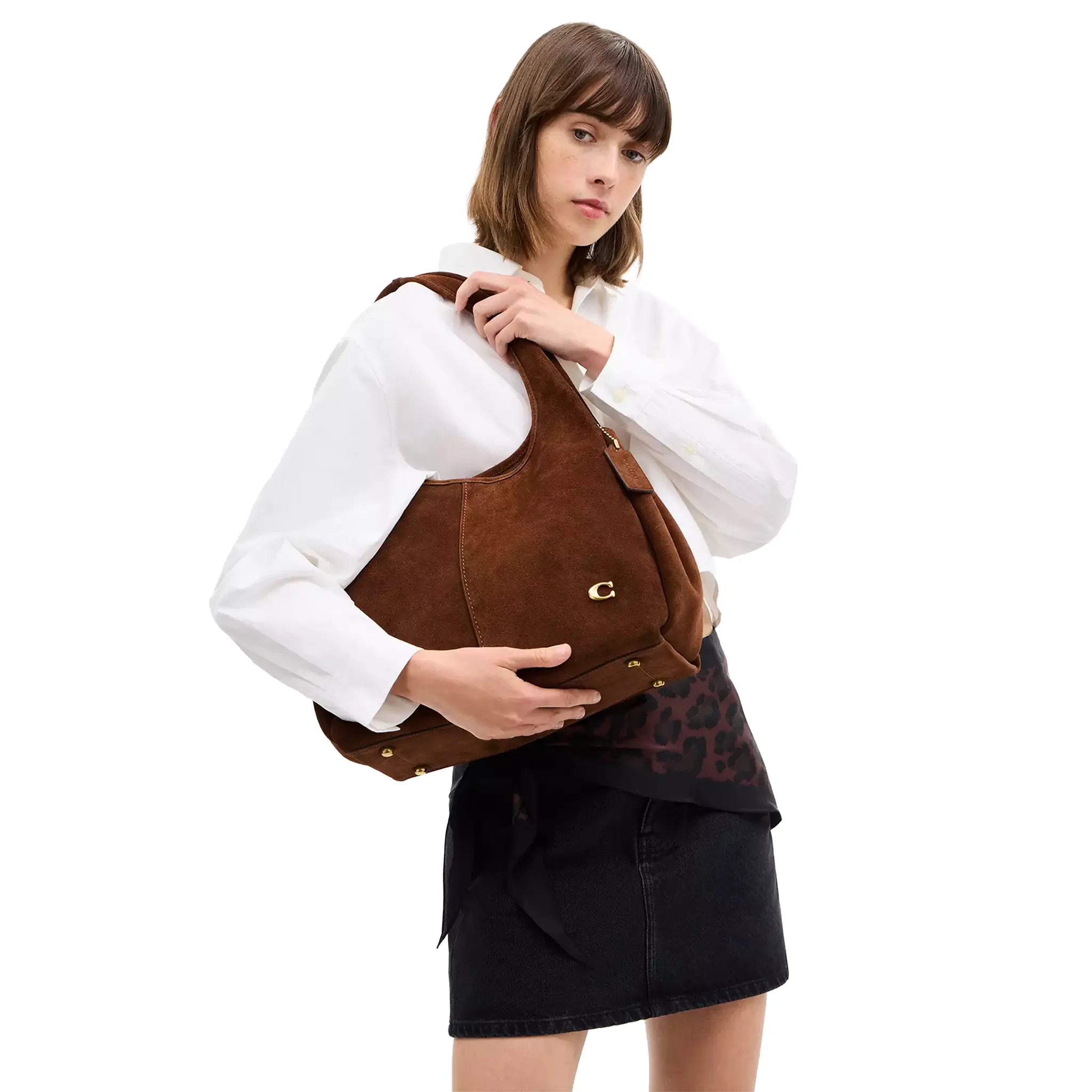 Model View of Coach Lana 23 Warm Brown Shoulder Bag